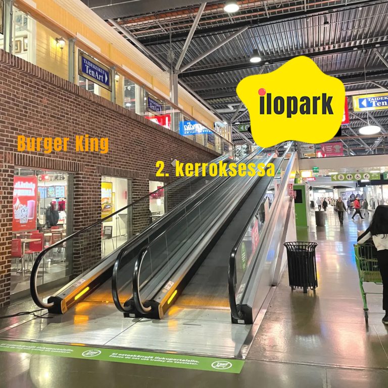 Löydät iloparkin 2.kerroksesta, liukuportaista vasemmalle. Tervetuloa!